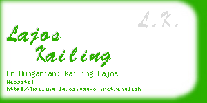lajos kailing business card